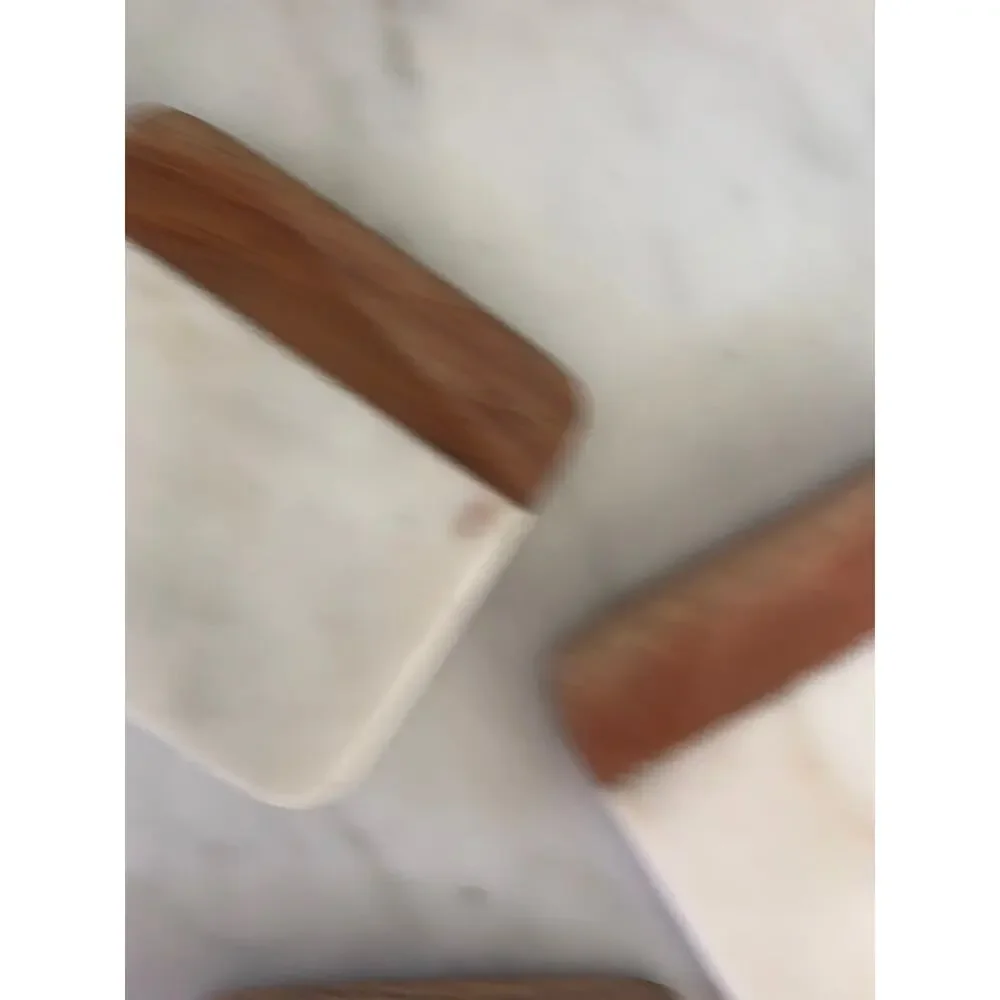 Threshold Marble & Oak Wood Coasters (3)